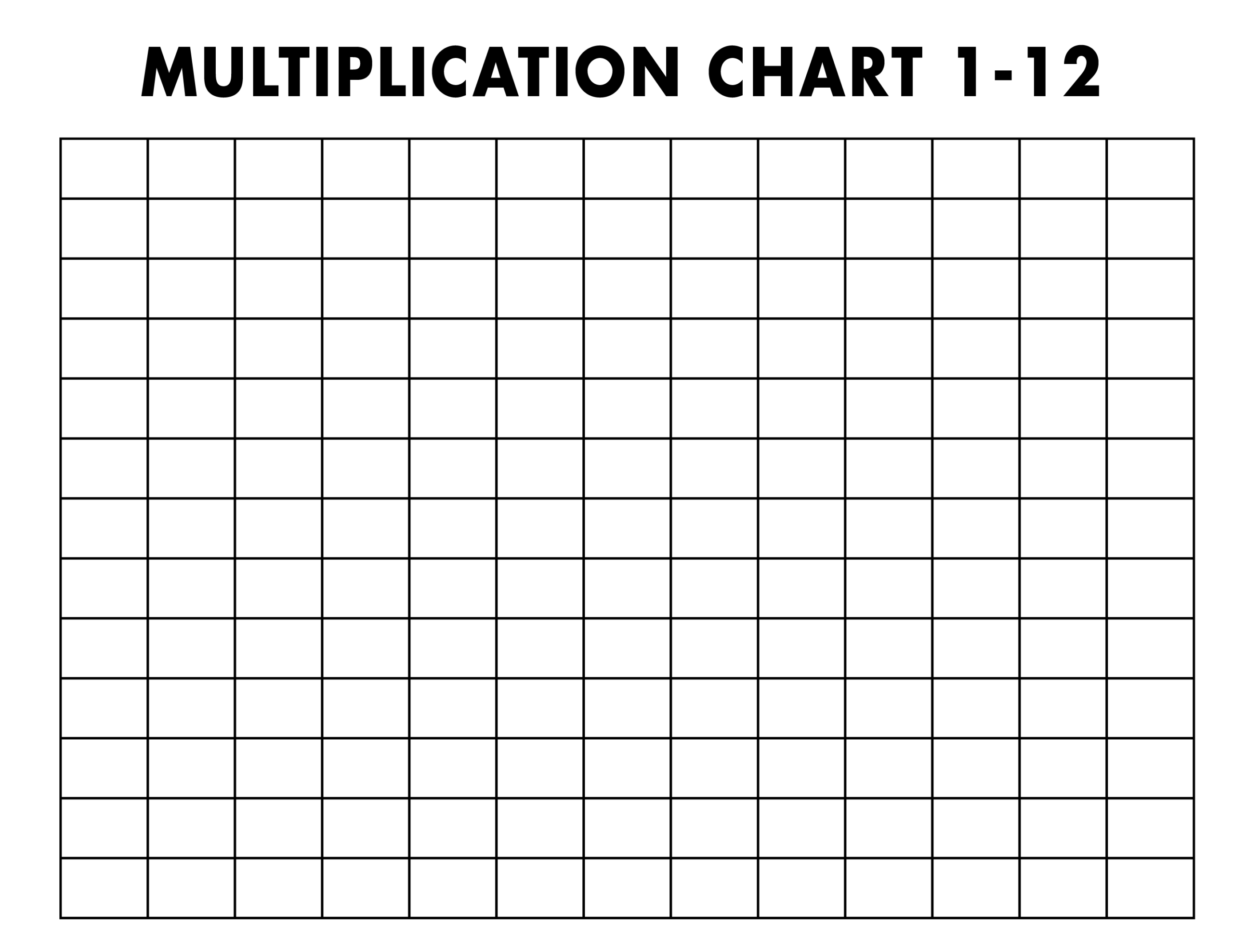 Free Blank Multiplication Chart Printable